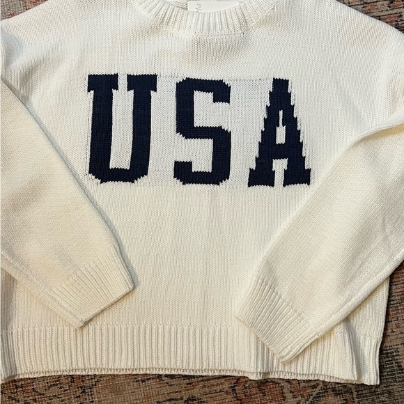 Wishlist Sweaters - Wishlist Cream Crew Neck Sweater USA Design